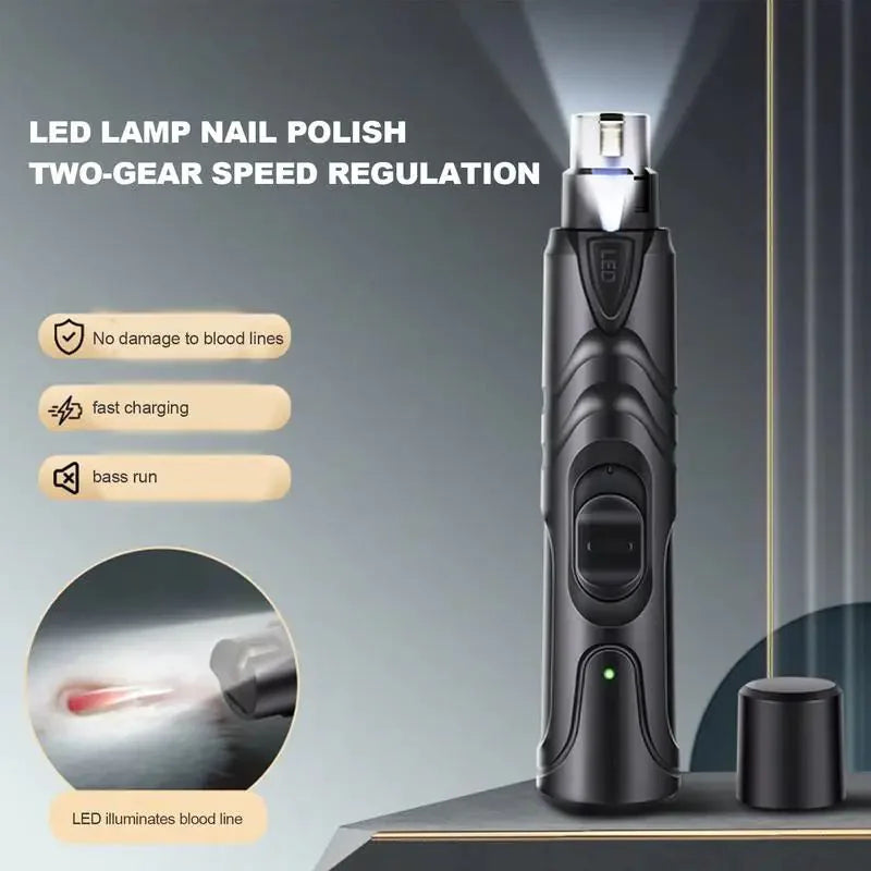 Low-Noise Pet Nail Grinder – Safe & Gentle USB Rechargeable Dog & Cat Trimmer